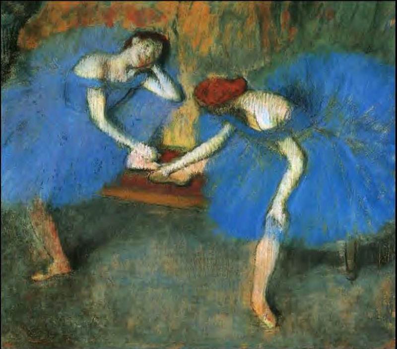 Edgar Degas Two Dancers in Blue